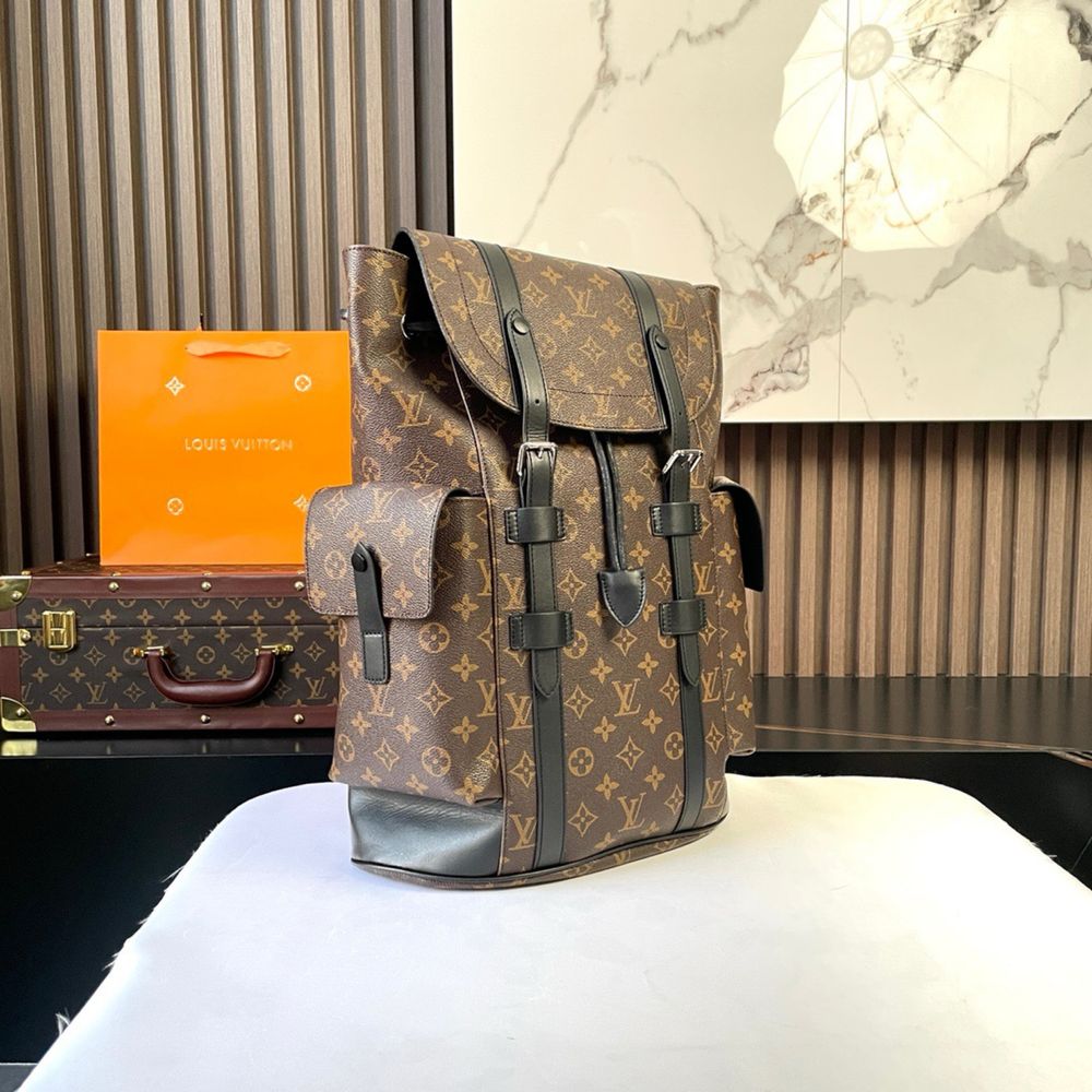 Рюкзак Louis Vuitton christopher коричневый мужской оригинал кожаный