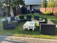 Meble ogrodowe fotele, naroznik, stoliki