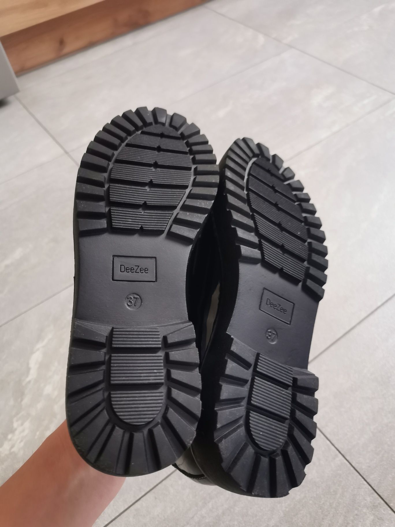 Jak Nowe DeeZee 37 mokasyny Oksford buty przejściowe czarne lakierki