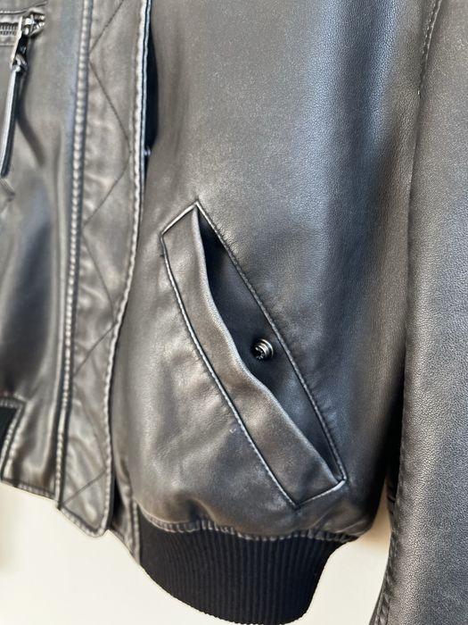 Bershka damska kurtka bomberka ze skóry ekologicznej khaki rozmiarS 36