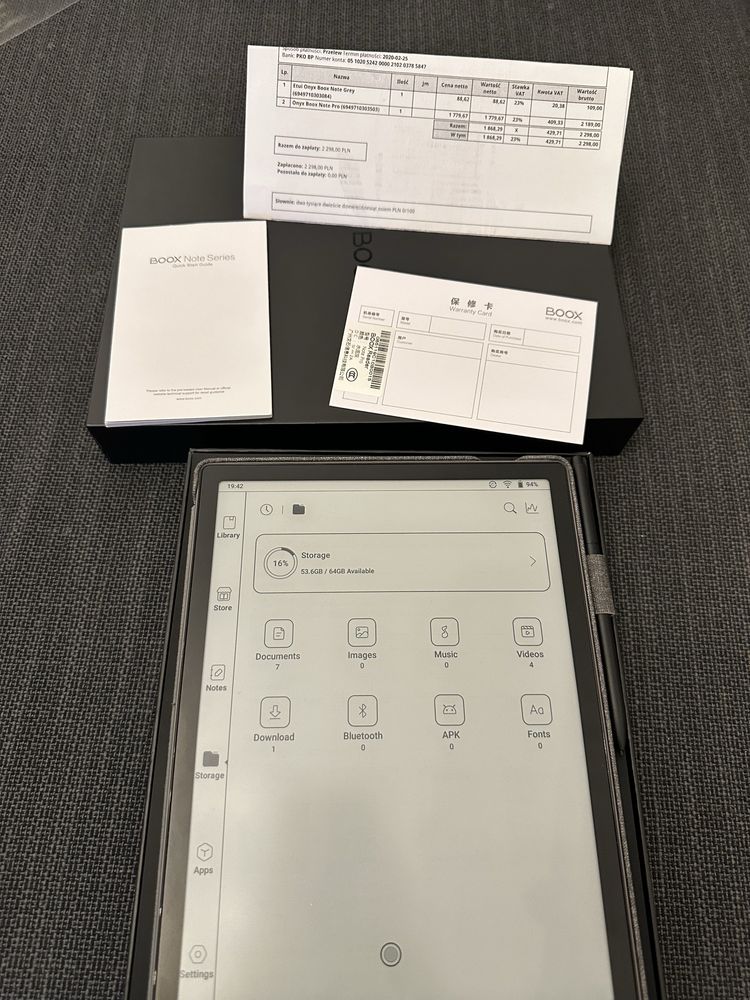Czytnik Onyx Boox Note Pro + Etui