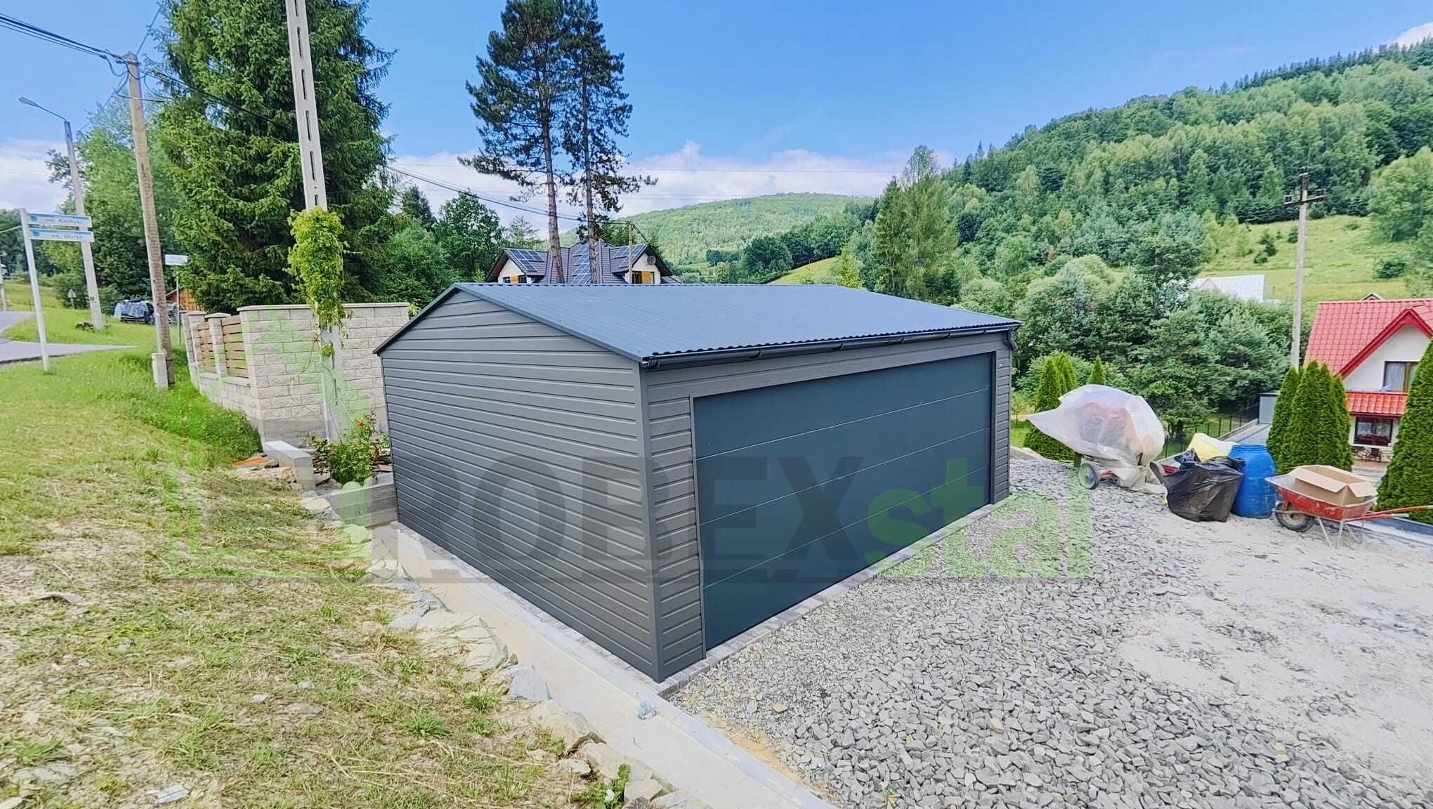 garaż blaszany 6x5,80 antracyt brama segmentowa KAŻDY WYMIAR