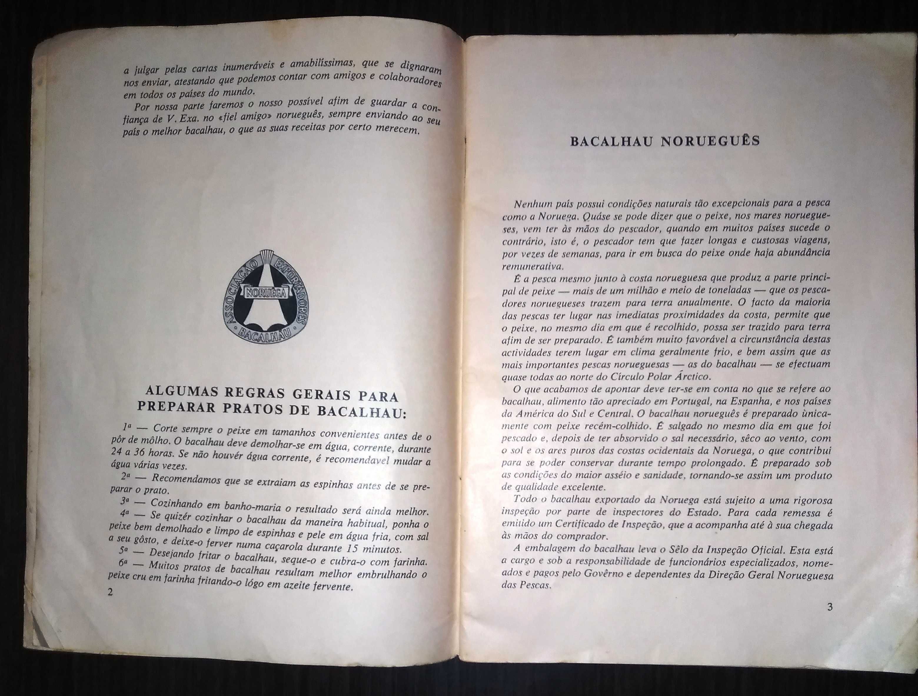 Bacalhau da Noruega Livro anos 60 Receitas de Culinária Raro