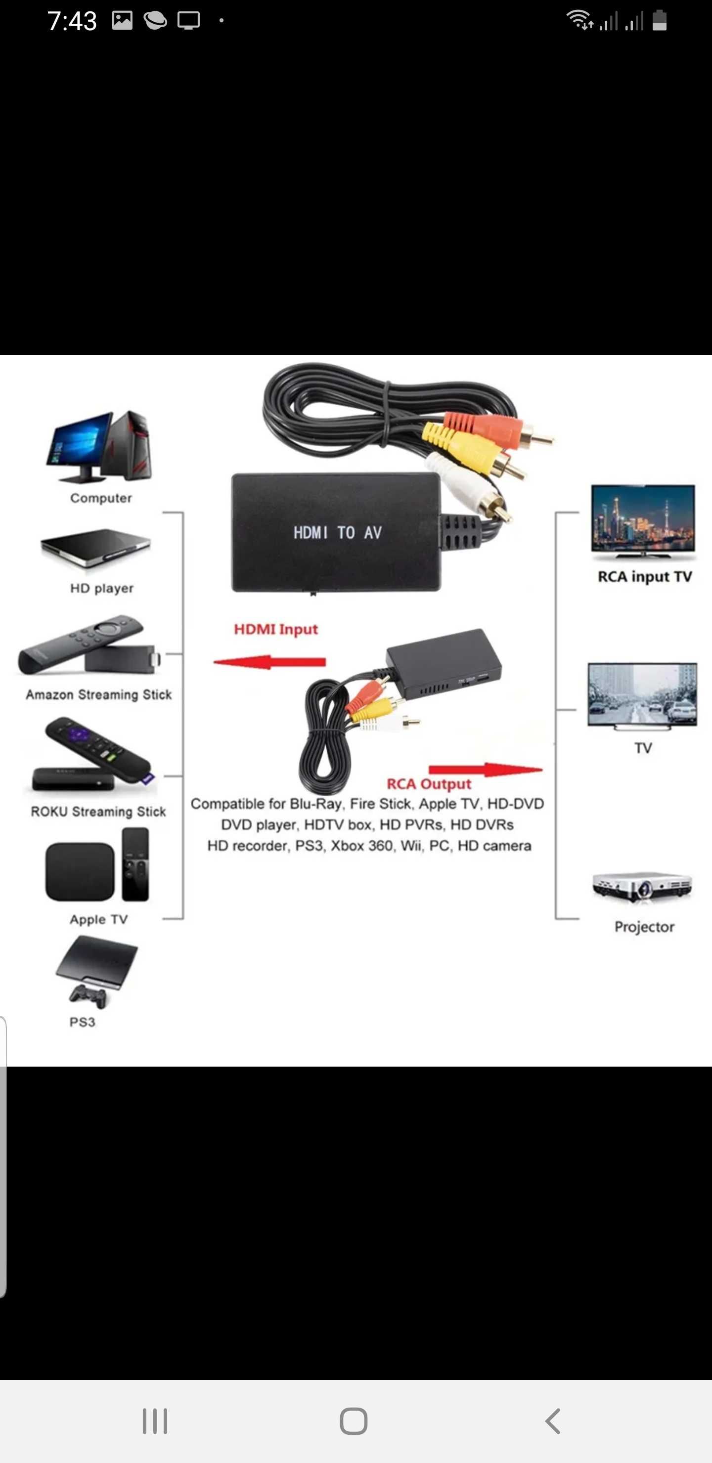 Конвертер от HDMI to AV адаптер, переходник с HDMI на AV