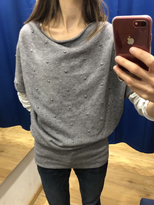 Ciepły sweter typu nietoperz