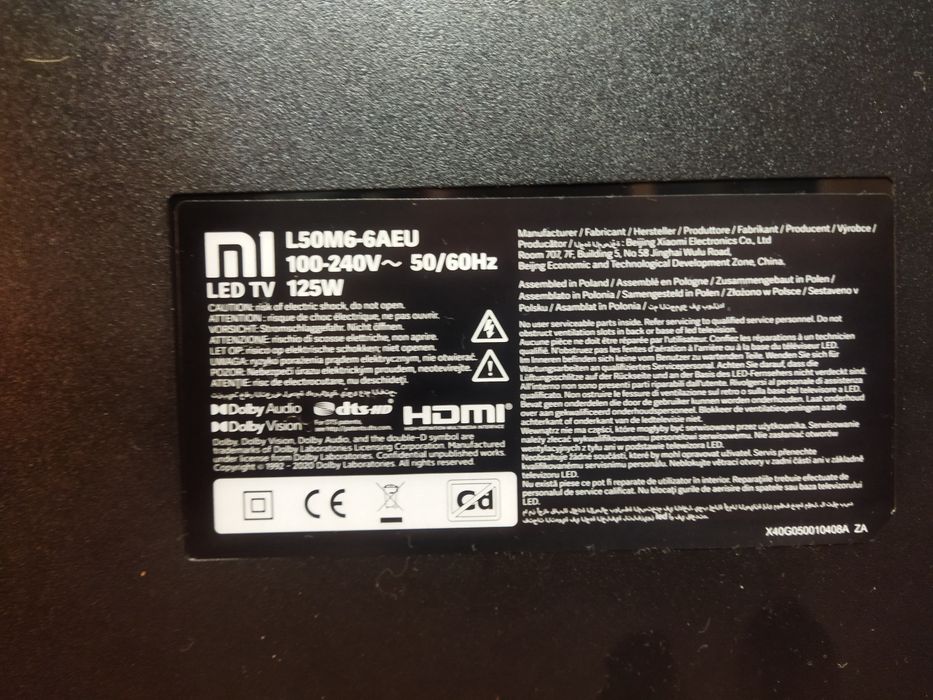 Розбитий телевізор 50' Xiaomi L50m6-6aeu, PW.128W2.982
