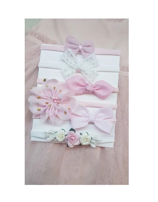 Super cena zestaw opasek dziecięcych biel I róż