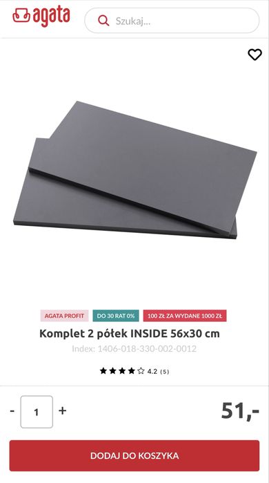 Półka Regał KAMPO 79,7 cm AGATA