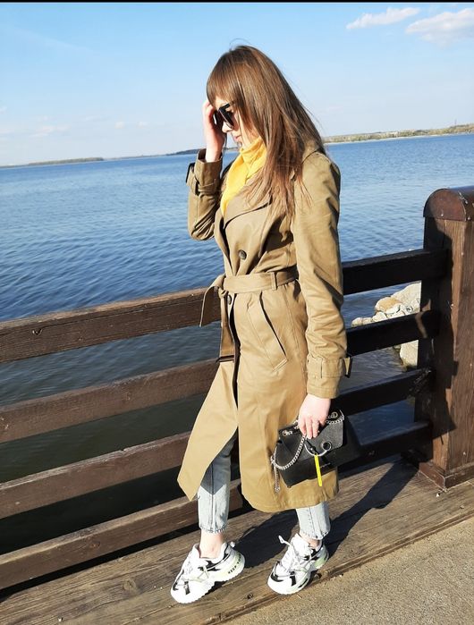 Тренч,  44 розмір, колір - хакі