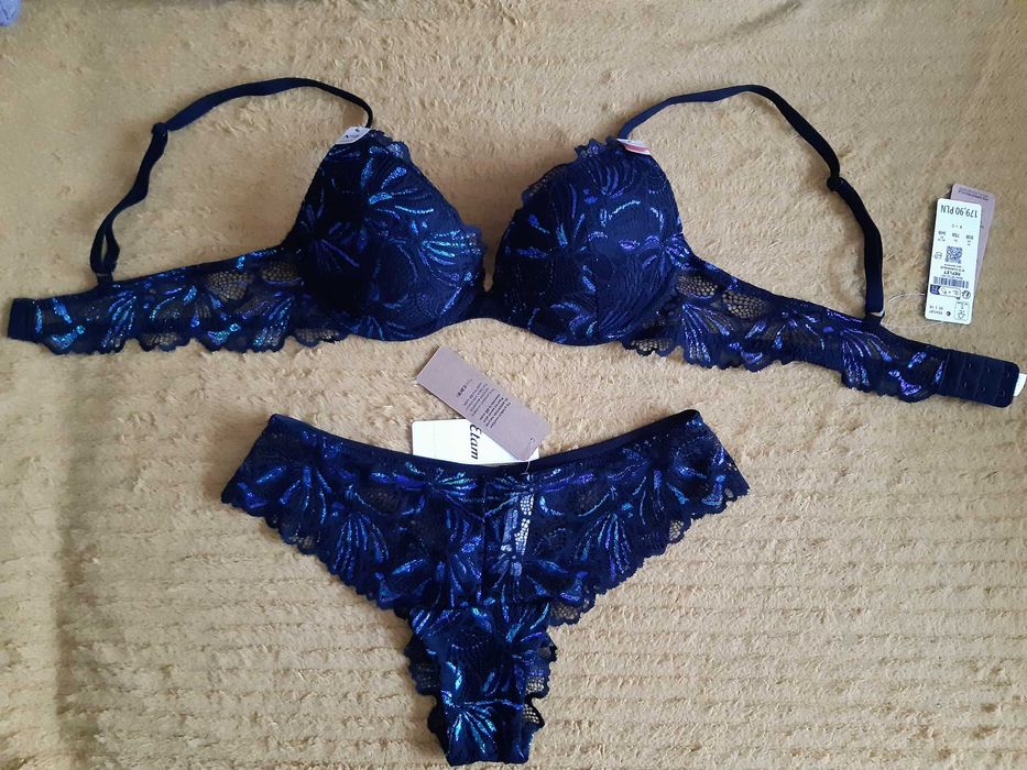 Nowy komplet bielizna Etam model REFLET metki biustonosz 75B i majtki