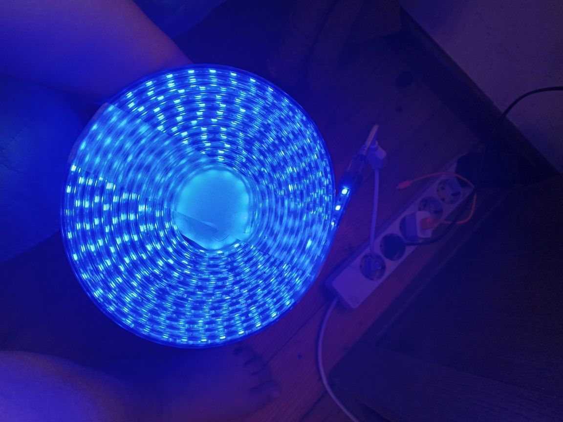 Luz Lâmpada Leds RGB 6 metros Cor Azul