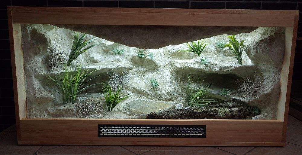 Terrarium pustynne nr129 dla agamy 120/60/60 - NA ZAMÓWIENIE sosna