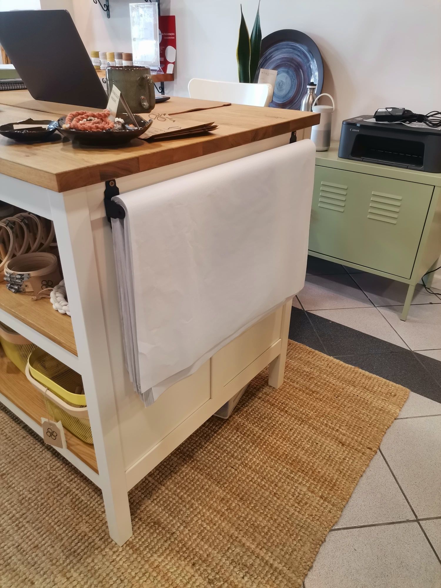 Ilha de cozinha Branco com tampo Carvalho  Ikea