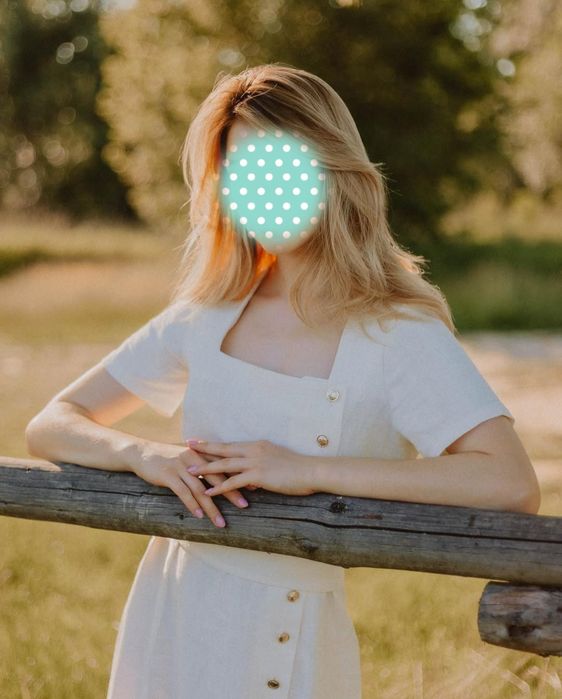 Lniana biała śmietankowa sukienka S miió