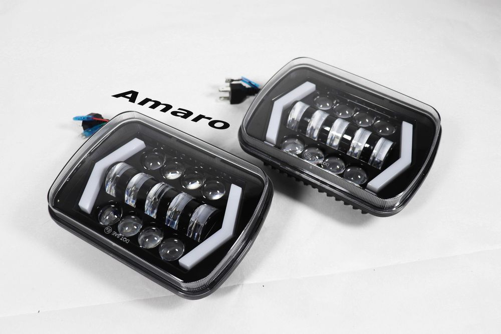 2 Faróis Led/Angel Eyes para Carro/Jipe (Retangulares) Nº2|NOVOS