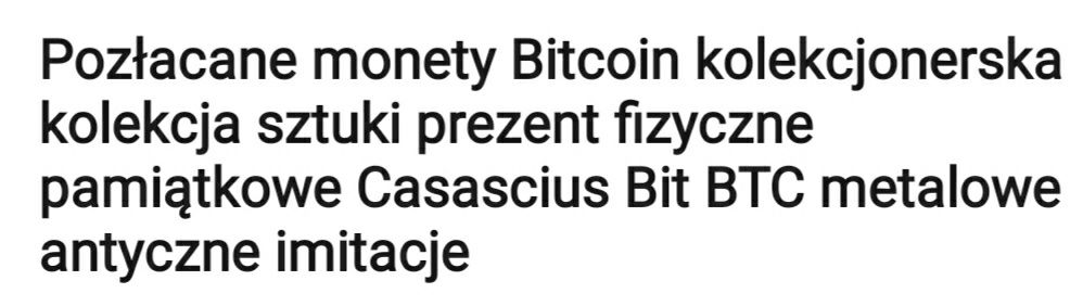 Moneta pamiątkowa Bitcoin