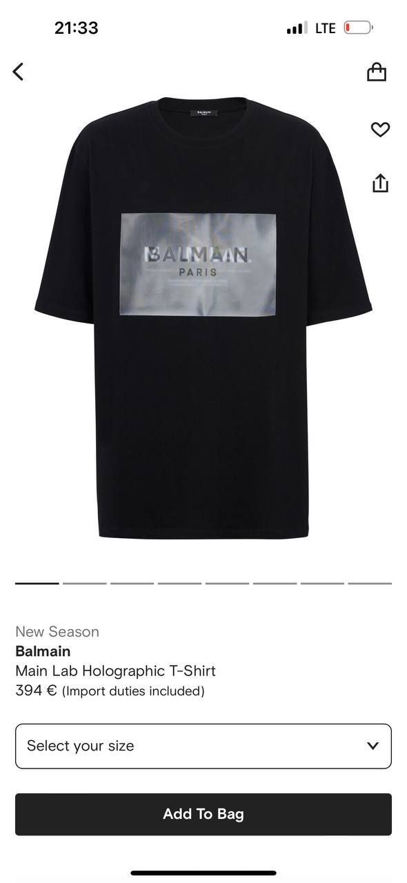 Чоловіча футболка мужская футболка BALMAIN