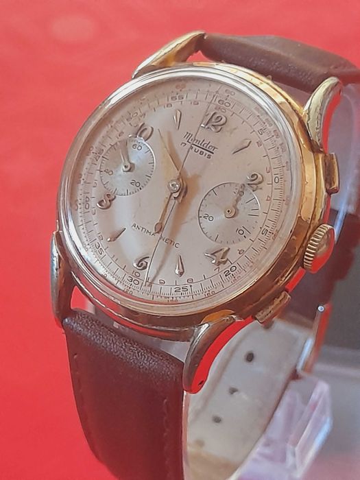 Relógio Vintage Cronógrafo MONTDOR Corda Swiss Made