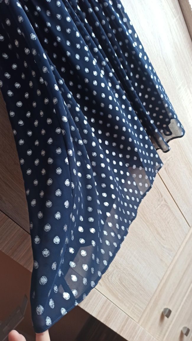 Piękna sukienka granatowa srebro  SALSA rozm. 42 karnawał wesele, komu
