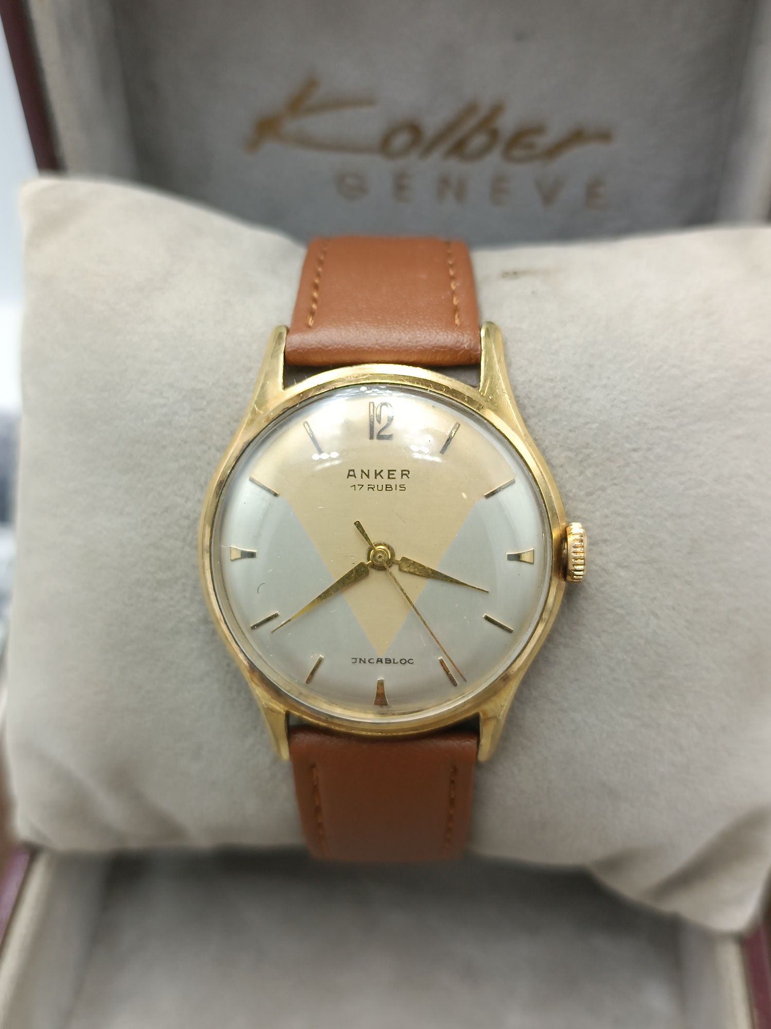 Zegarek anker 17 jewels  pozłacany au mechaniczny