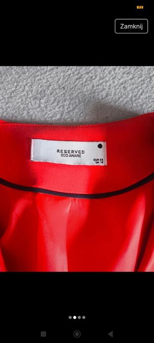 Pomarańczowa marynarka Reserved rozm. 38