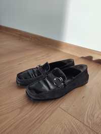 Buty czarne skórzane mokasyny loafers Stuart Weitzman