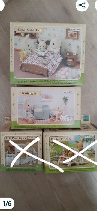 Sylvanian Families.Кровать.Набор стирка-глажка,коляска