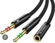 Rozdzielacz audio SUCESO 1m + przejściówka jack 6.3 mm