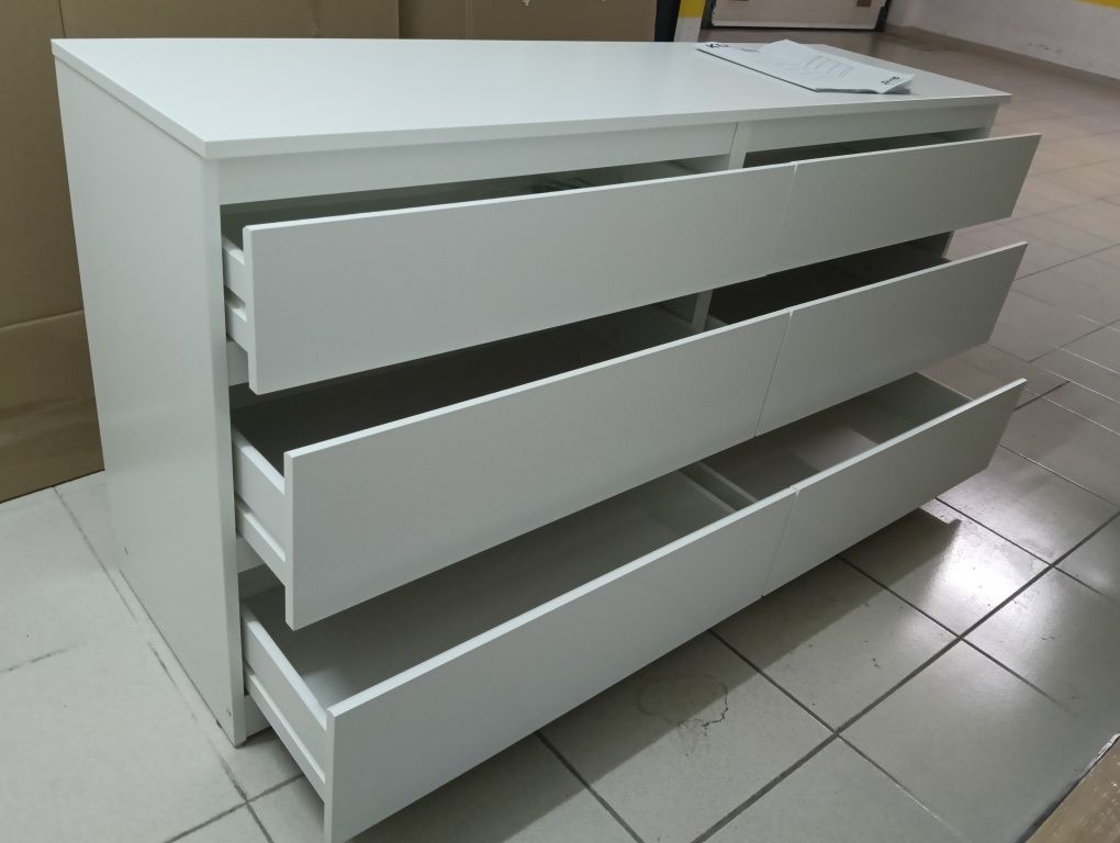 Cómoda c/6 gavetas, branco, 140x72