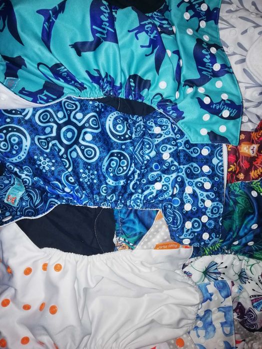 Lote 19 Fraudas reutilizáveis, 45 protetores,algodão,Bambu+contentor