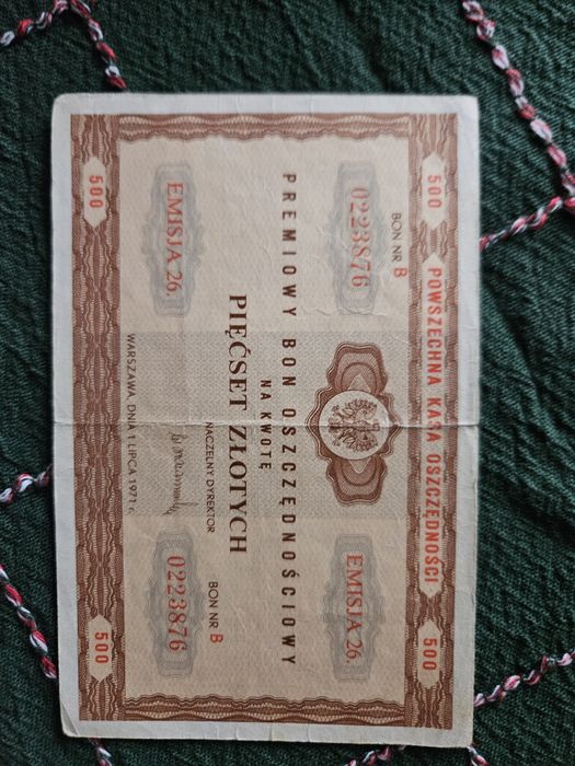 Premiowy bon oszczędnościowy 500 zł