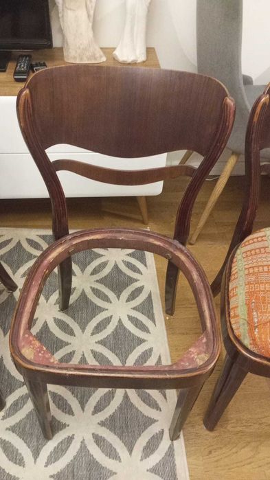 Komplet 4 krzeseł drewnianych giętych oryginalne Thonet