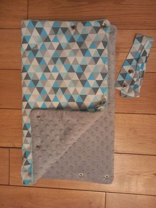 Ciepły śpiworek zimowy + mufka do wózka sanek polar minky JAK NOWE!