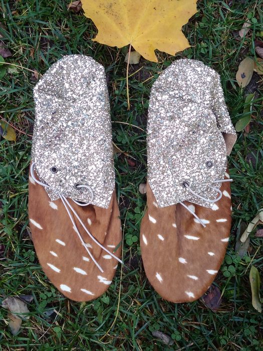 Anniel 38 nowe buty złote animal print sarenka sarna bambi