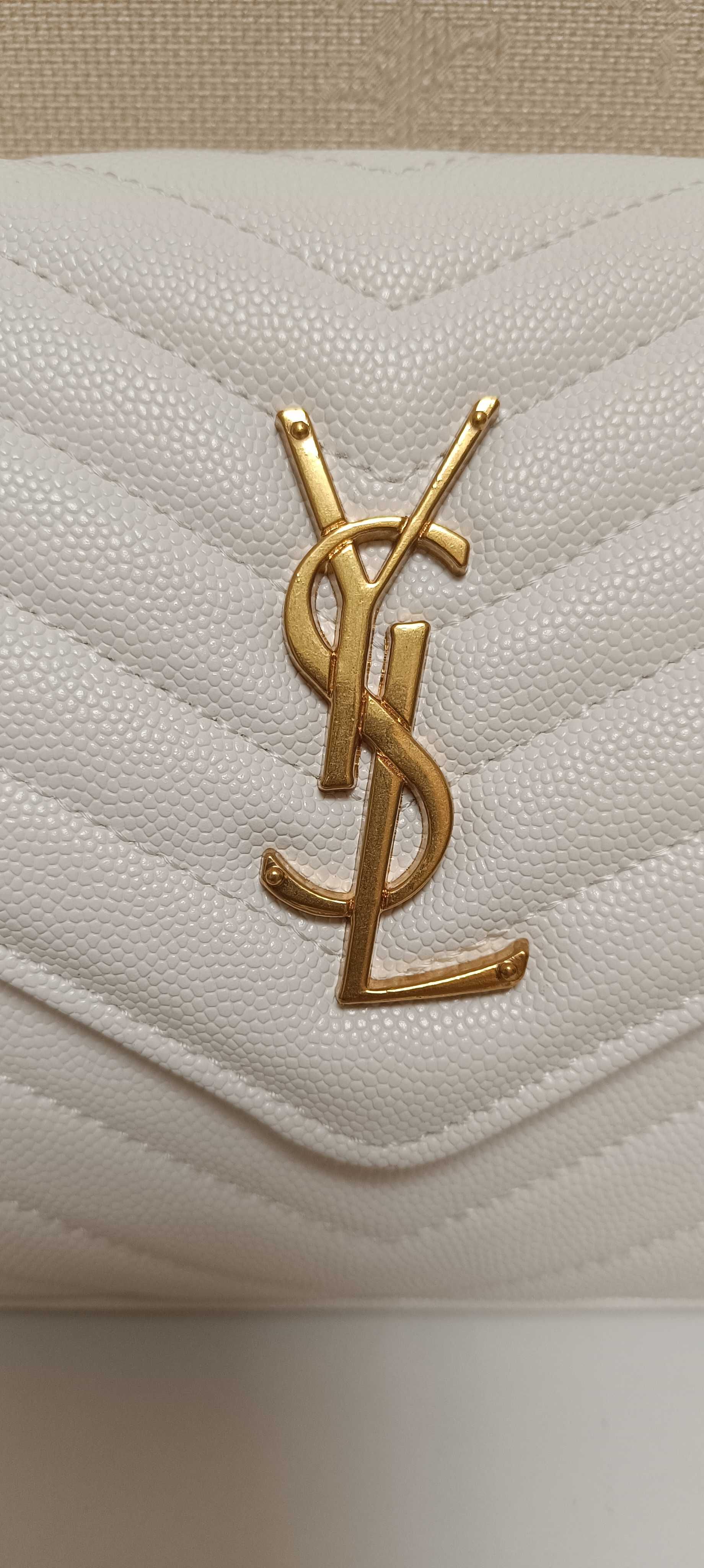 Клатч YSL сумка Сен Лоран белая