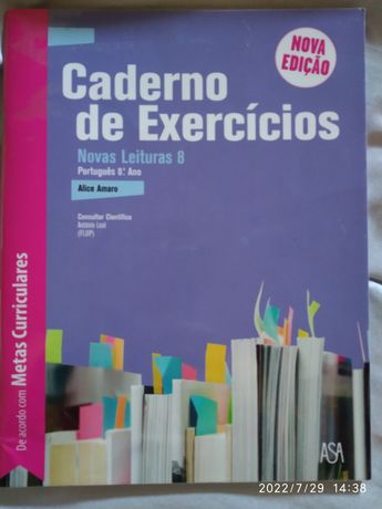Novas leituras 8 ° caderno de exercícios português do 8°ano