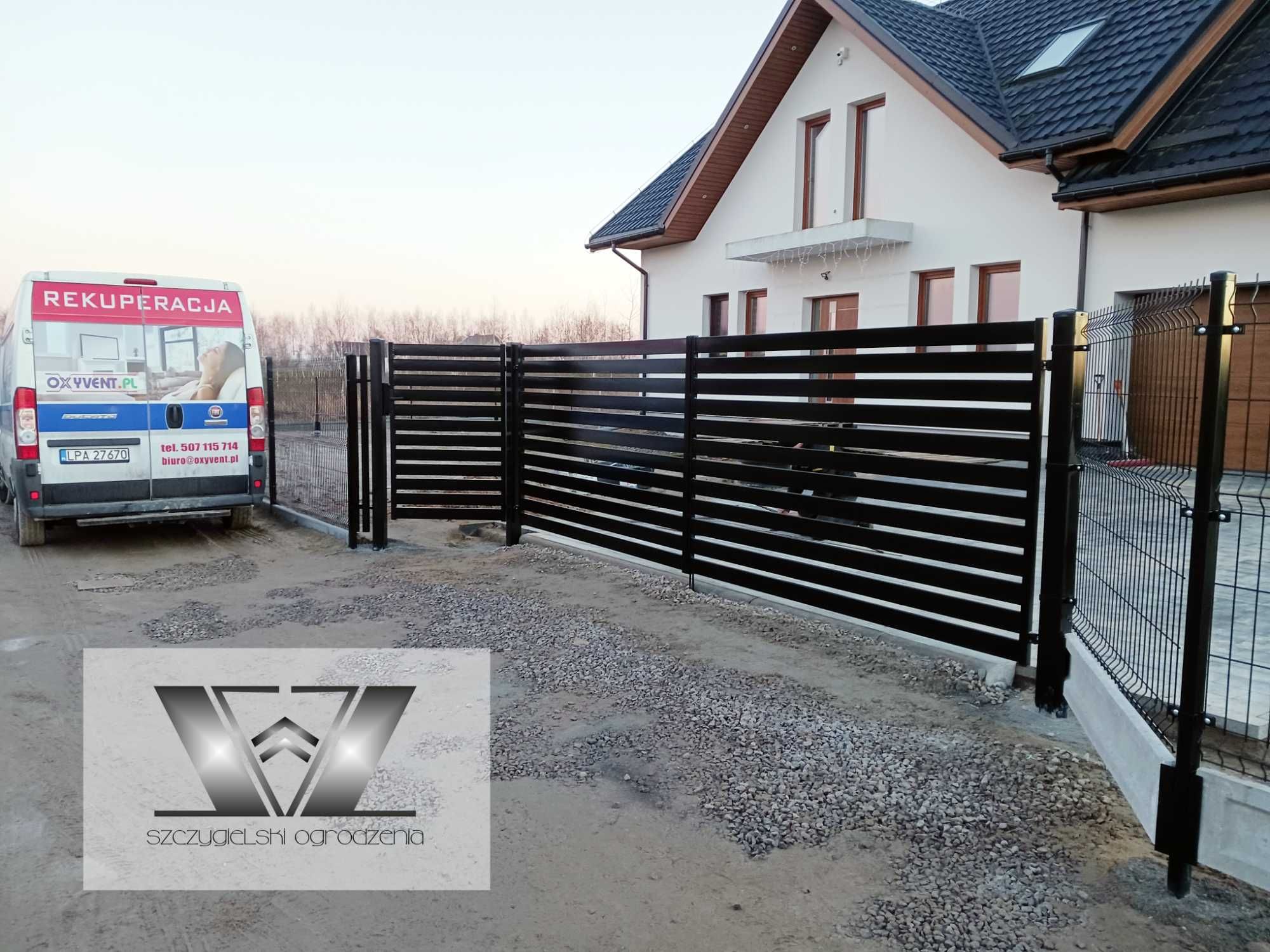 Brama wjazdowa dwuskrzydłowa ogrodzeniowa nowoczesna 1,4x4/100x20 GRAF