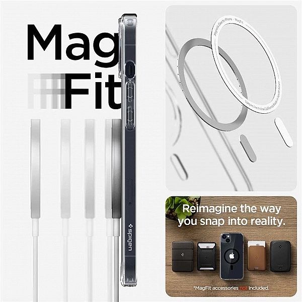 Etui Spigen Ultra Hybrid Mag z MagSafe na iPhone 14 Plus - przezroczys