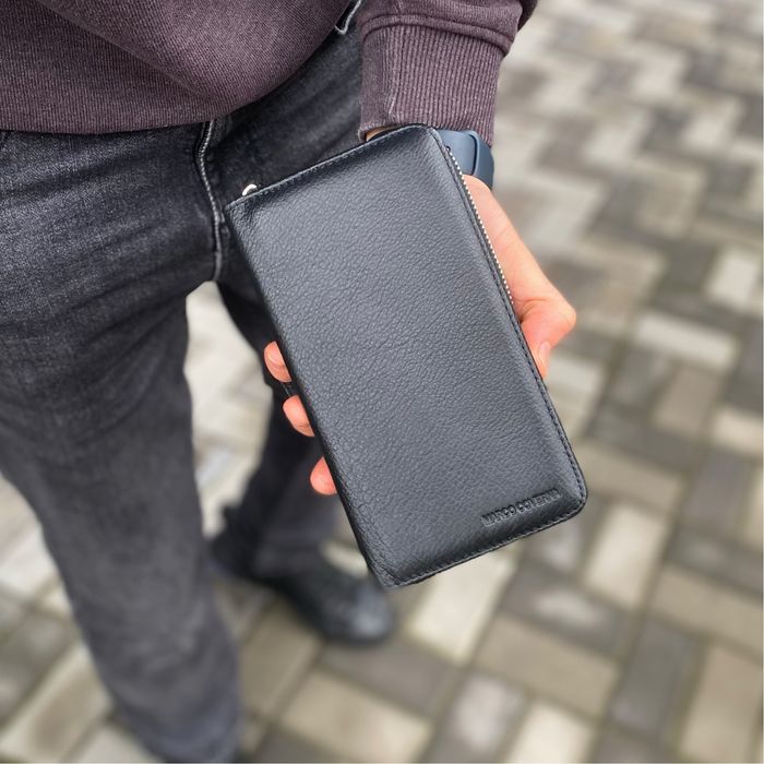 Чоловіче портмоне клатч гаманець натуральна шкіра AVERO