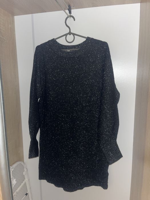 Блискучий теплий светр сукня л хл