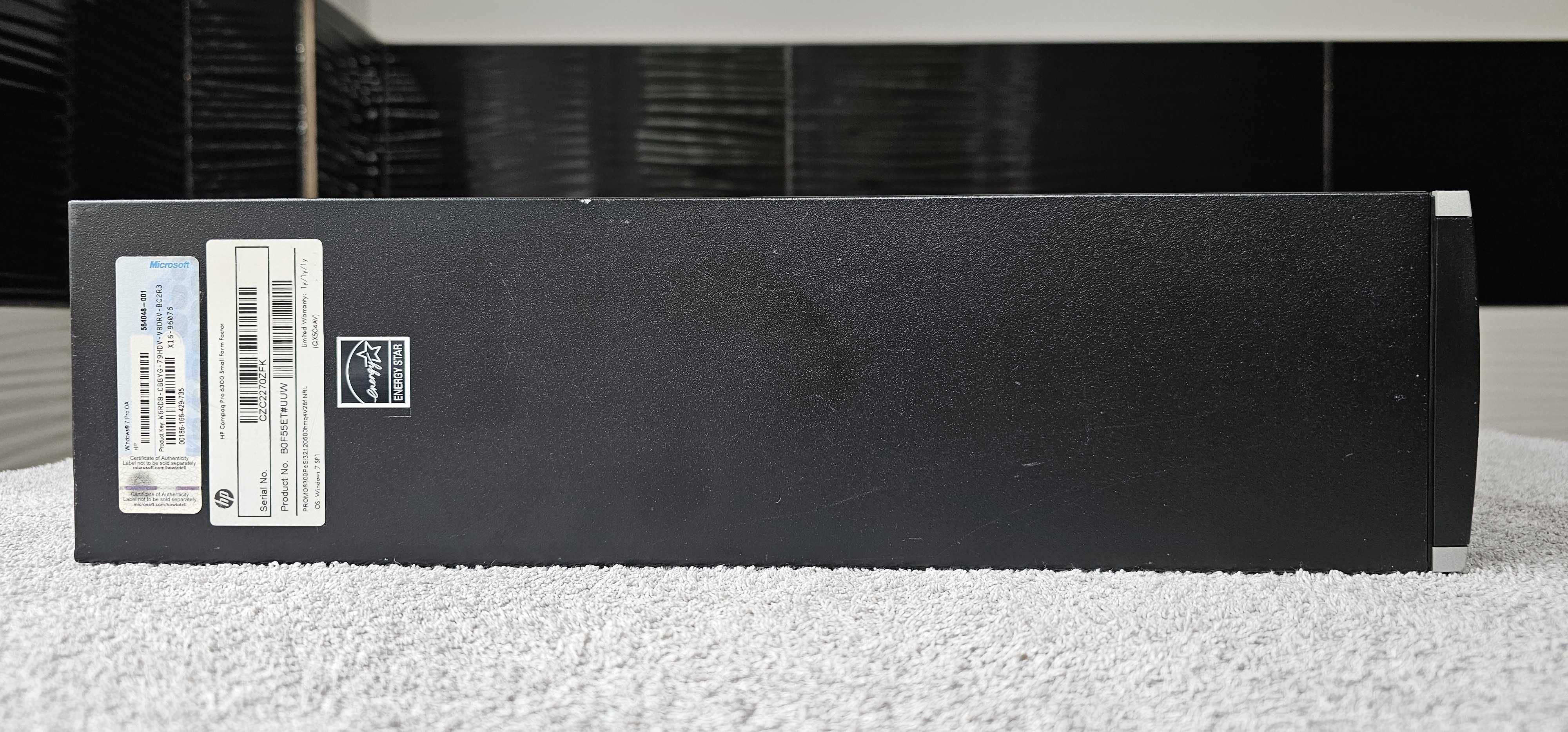 HP Compaq Pro 6300 Small i3-2120 1GB/500GB Win10 DVD Port kart pamięci