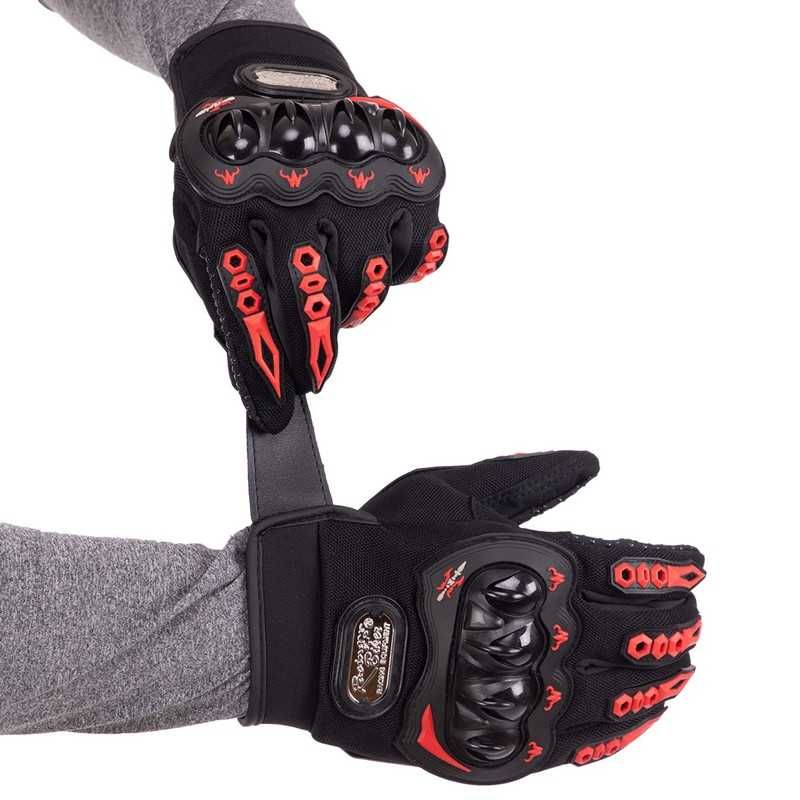 Мотоперчатки с защитой Pro Biker черный с красным M L XL XXL