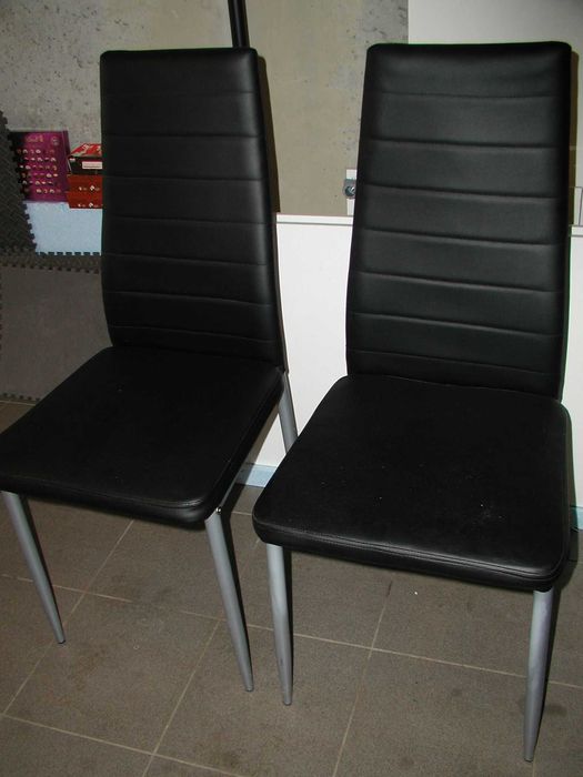 Krzesło Krzesła metalowe tapicerowane Czarne
