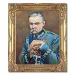 Obraz malowany W. Kossak portret MARSZAŁEK JÓZEF PIŁSUDSKI rama