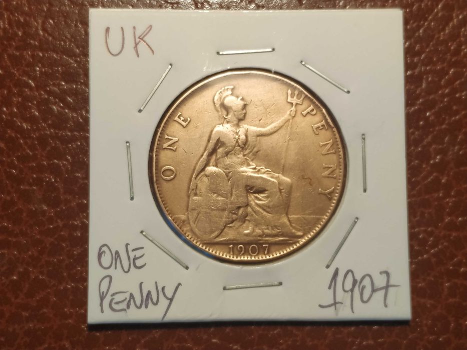 37 moeda de one penny de 1907 (Edwardus VII) - Reino Unido
