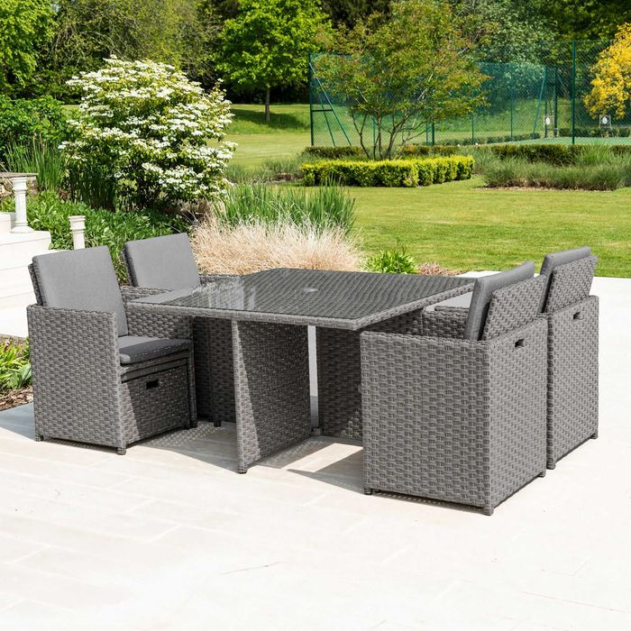 Conjunto de rattan MANHATTAN cinzento
