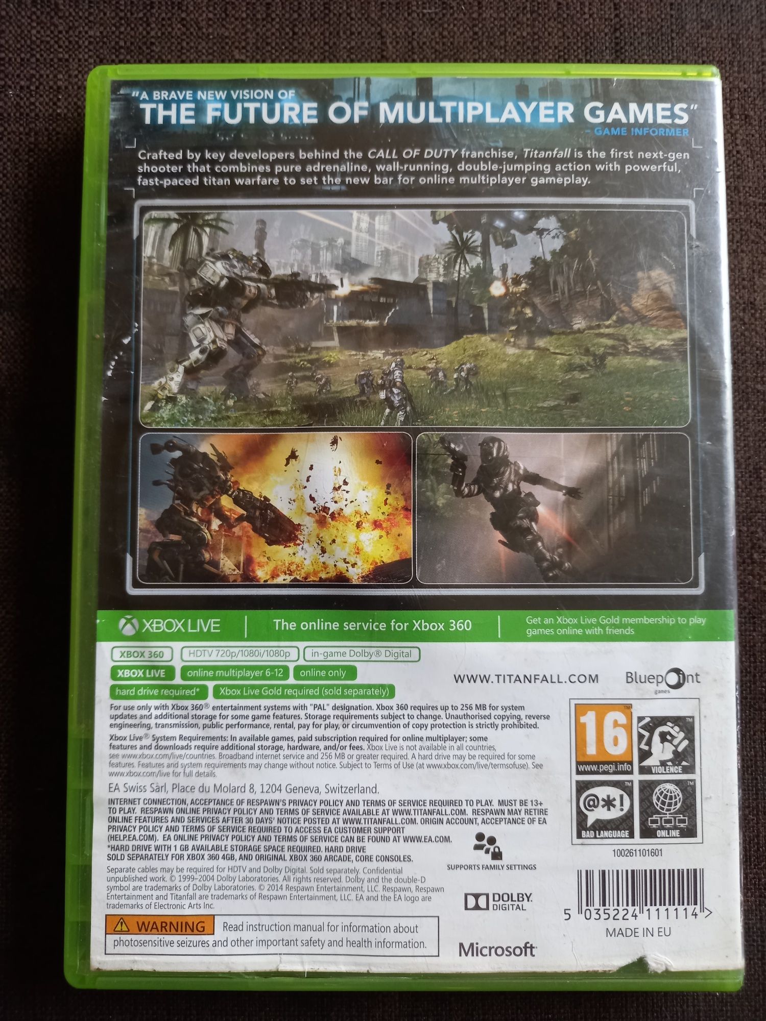 Gra Titanfall na konsolę xbox 360