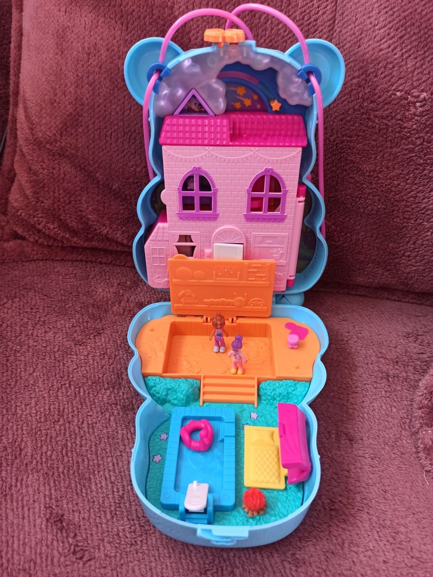 Polly Pocket torebka miś 2 laleczki zestaw