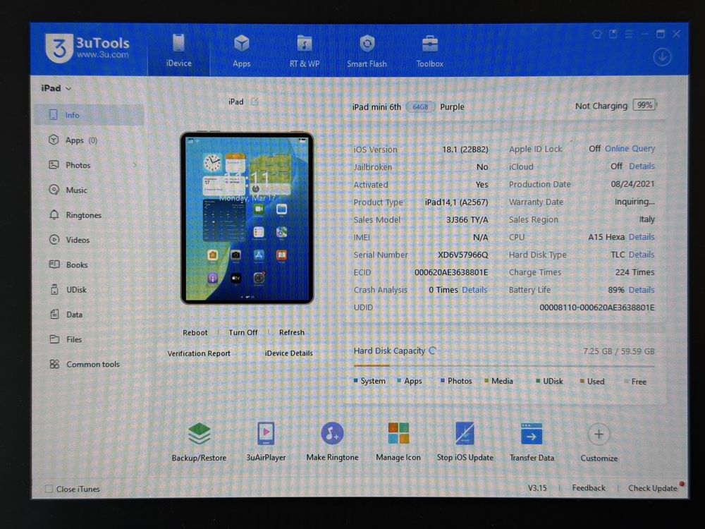 iPad mini 6 (A2567) - 64GB - wada - faktura VAT 23%