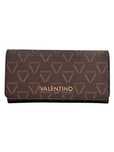 portfel damski brązowy z monogramem i klapą valentino